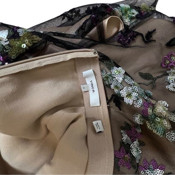 *NWOT Vince Begonia Embroidered Flowered Sequin Skirt – Sz 4 - Picture 11 of 11